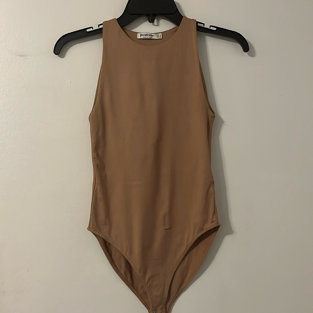 Stradivarius Tan Bodysuit Size S - Picture 1 of 3